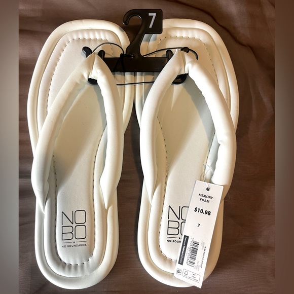 No Boundaries Shoes - No Boundaries Cream Flip Flops
